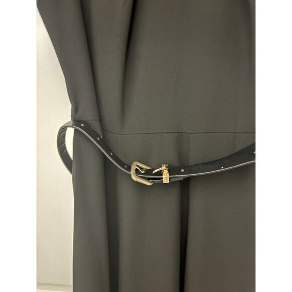 Patrizia Luca Milano Women's Black Sleeveless Dress With Belt Size M Fit Flare - Picture 3 of 16